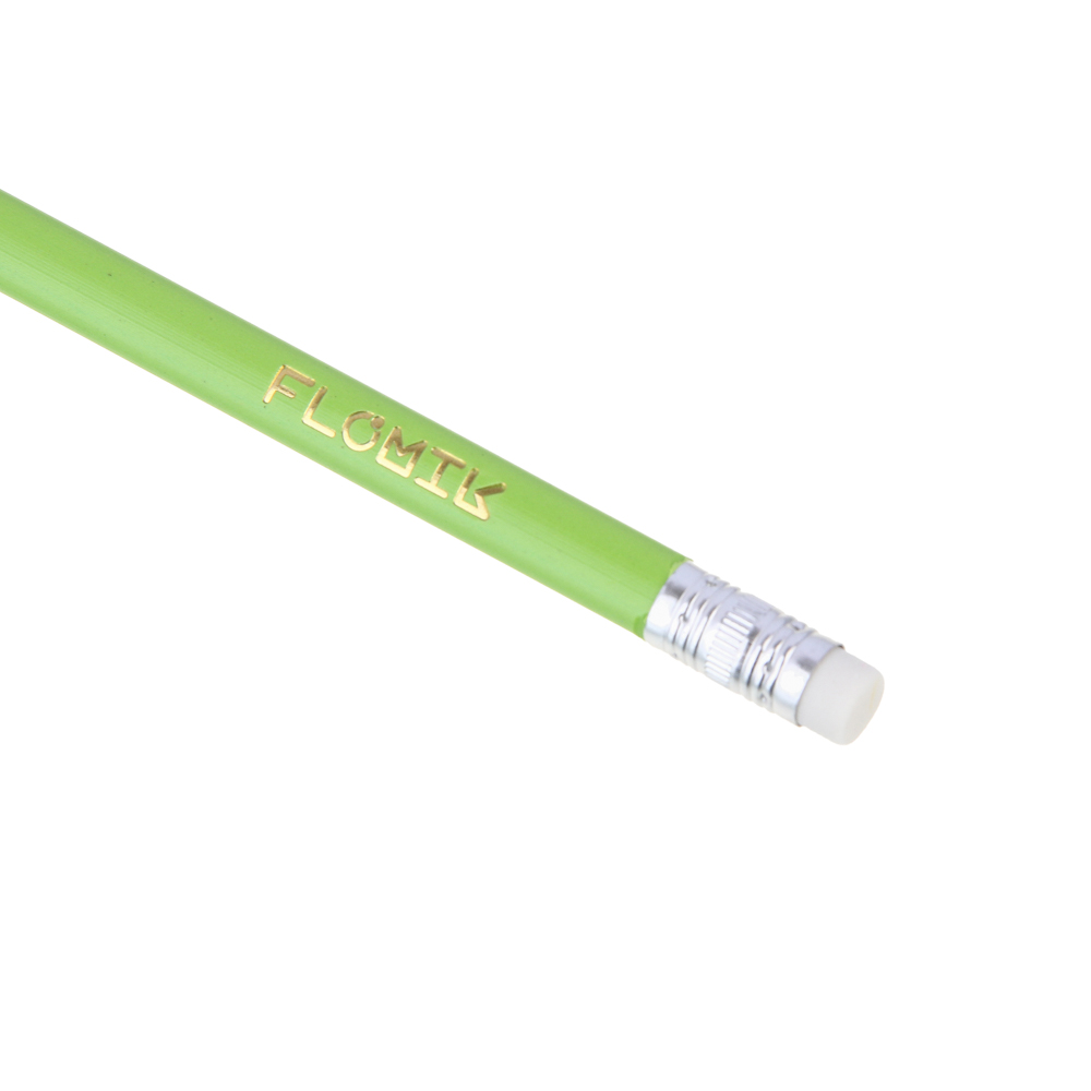 FLOMIK Набор цветных пластиковых стираемых карандашей, ластик, прокрашенный трехгр. корпус, 12 цв. - #6