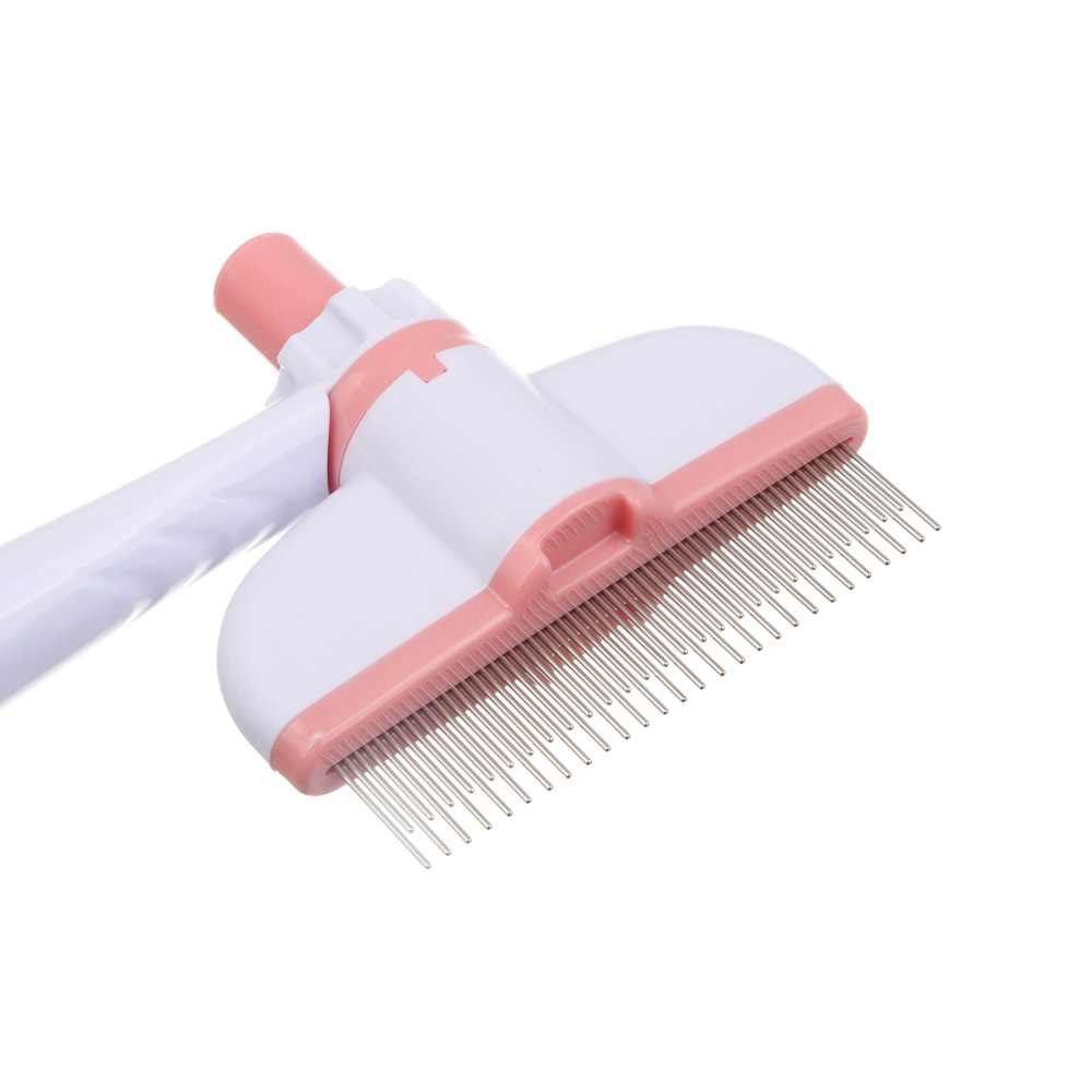 Расческа для животных с кнопкой удаления шерсти тм VETTA, пластик, металл, 18 см - #6