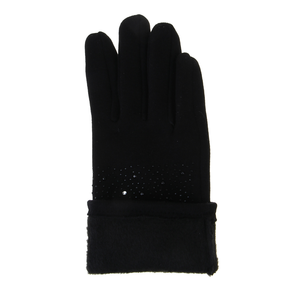 GALANTE Перчатки женские контактные, р.18-20, 50% полиэстер, 50% хлопок, черные, ОЗ25-01 - #4