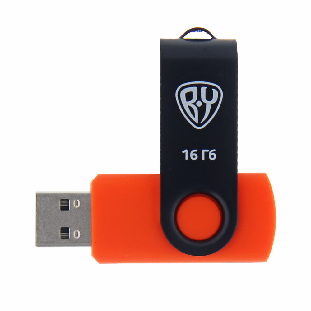 Флеш-карта USB2.0 BY 16Гб, 6 класс, матовое покрытие, блистер, пластик, черный/желтый - #3