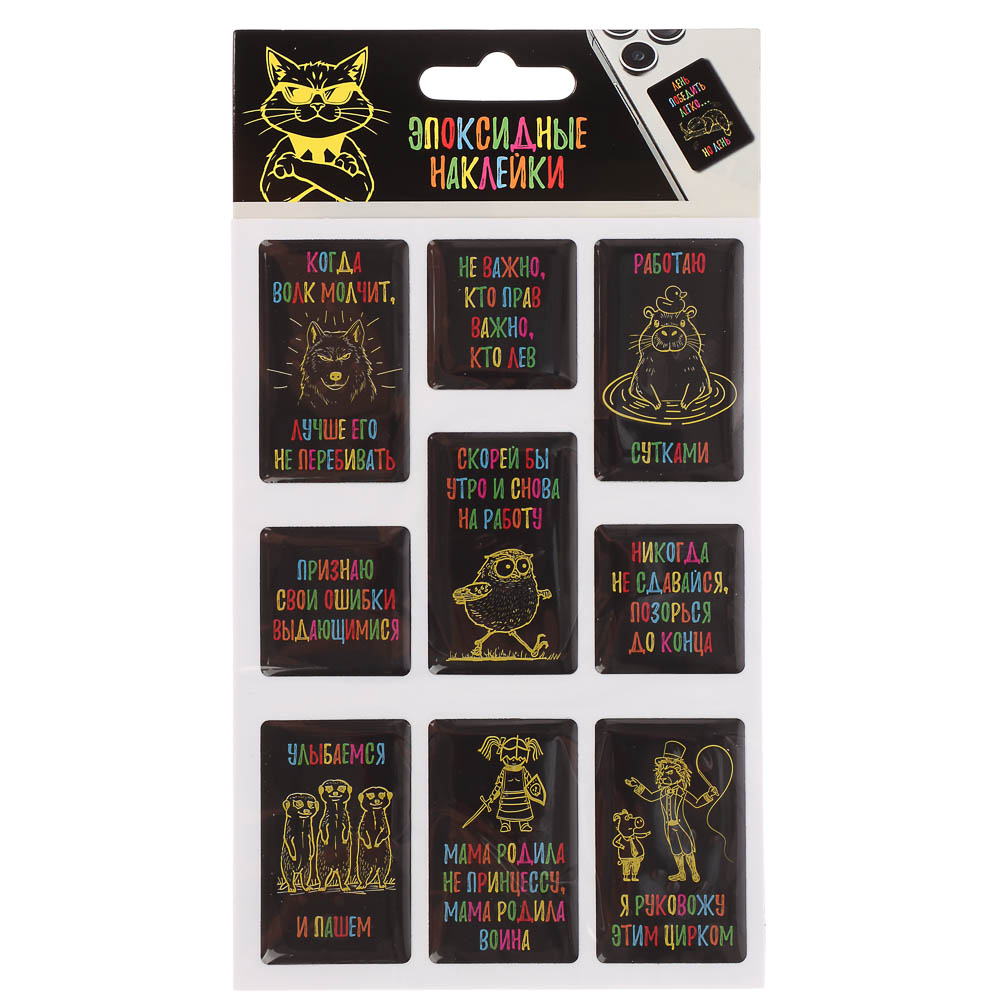 Наклейки эпоксидные Фразы 4 в ассортименте - #6