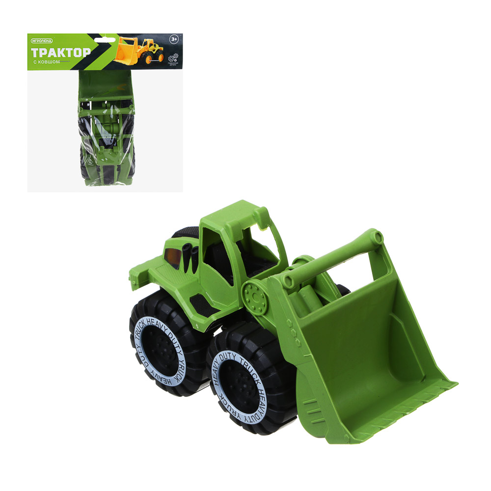 ИГРОЛЕНД Трактор с ковшом, подвижные детали, PP, 19х23,5х7 см, 4 дизайна - #1