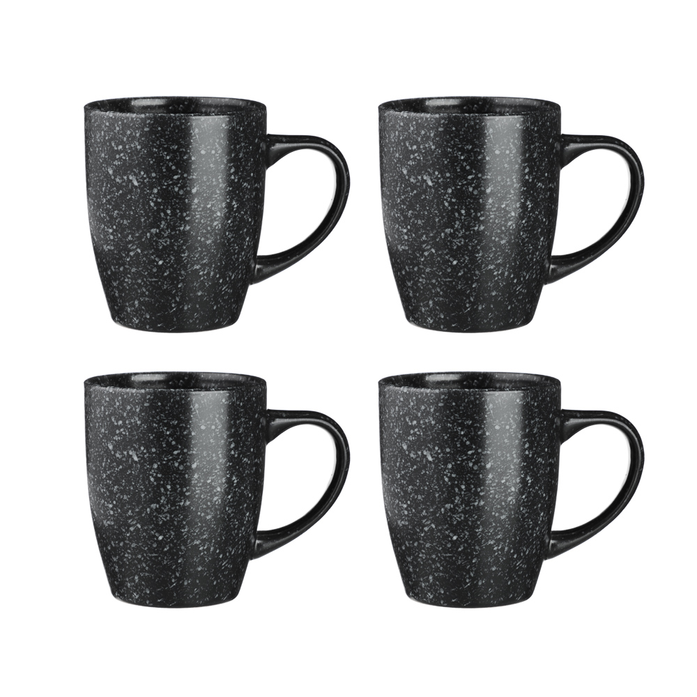 MILLIMI Набор стол.посуды 16пр(тар26см*4, тар20см*4, салатн14см*4, кружка340мл*4) керамика, черный - #9