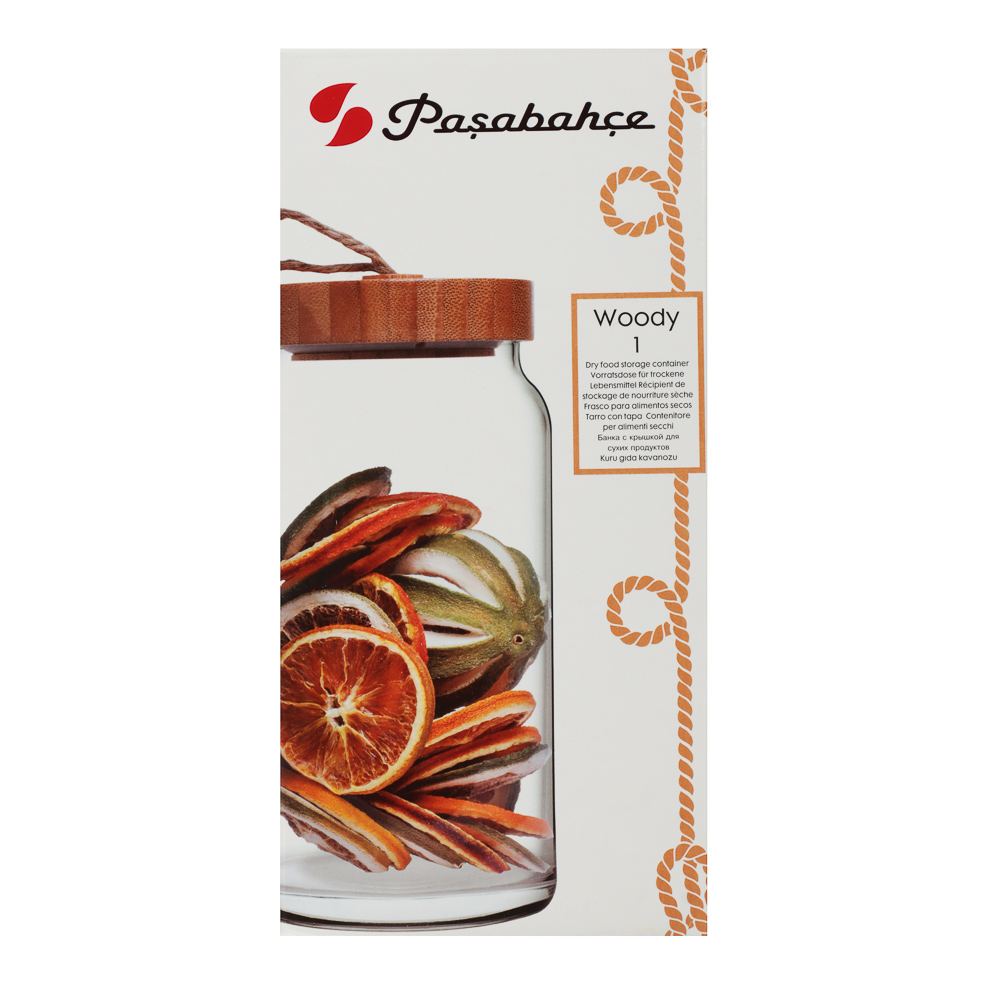 PASABAHCE Вуди Банка стеклянная с бамбуковой крышкой 1130мл, инд. упаковка, 43593B - #7