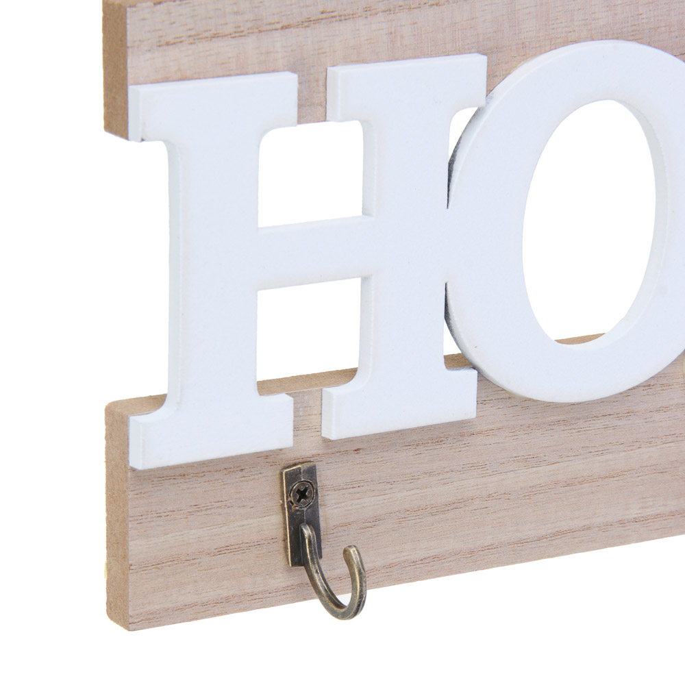 Ключница открытого типа HOME на 3 крючка, 25x3,5x11 см, МДФ, цвет белый - #3