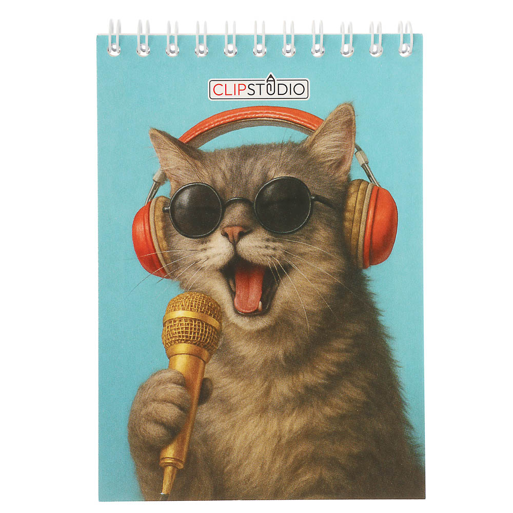 Блокнот А6, 40 листов, офсет, обложка картон, спираль, в клетку, 9 диз. - #19