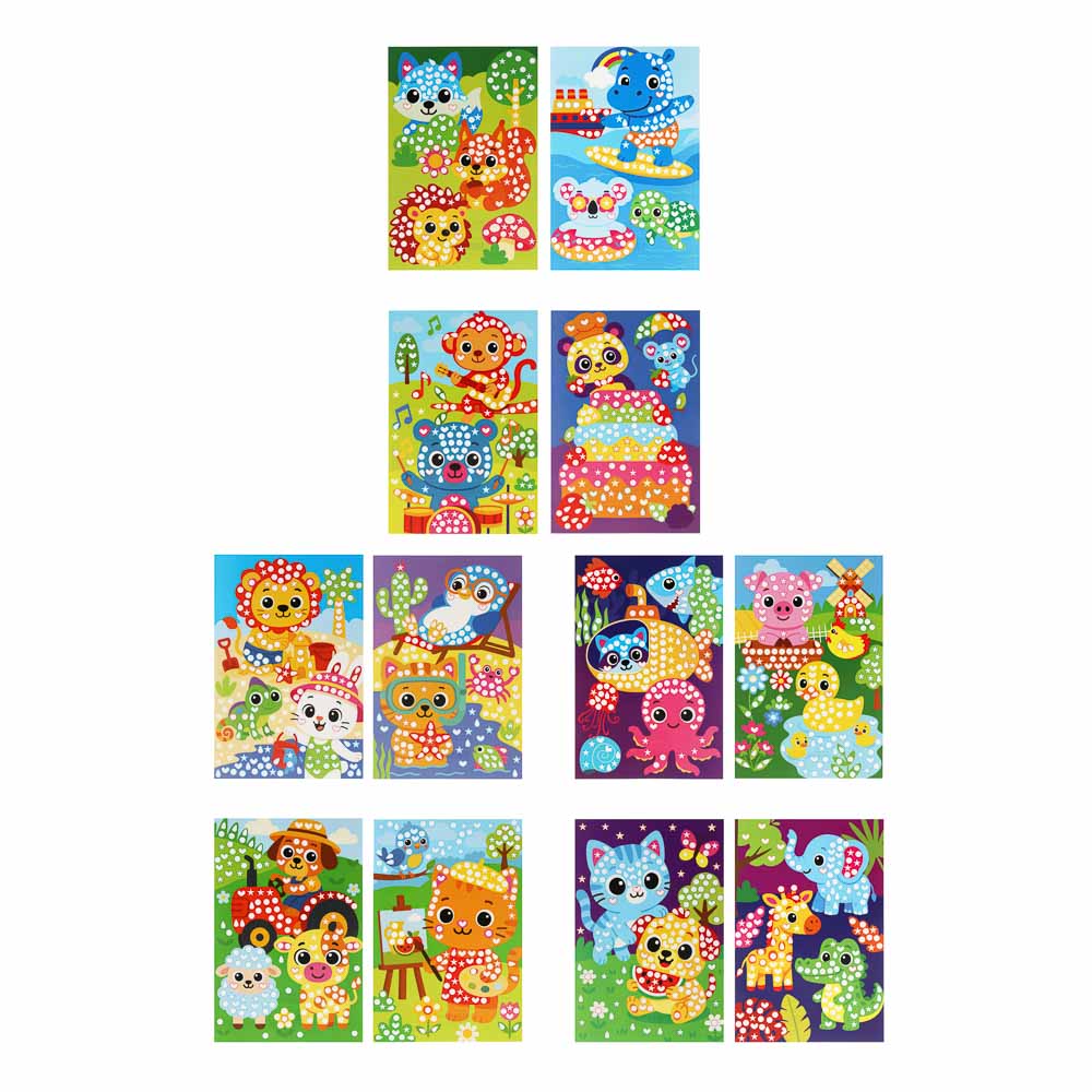 Аппликация из самоклеящихся наклеек "Кружочек", 2 картинки, наклейки, бумага, 20х30см, 6 дизайнов - #2