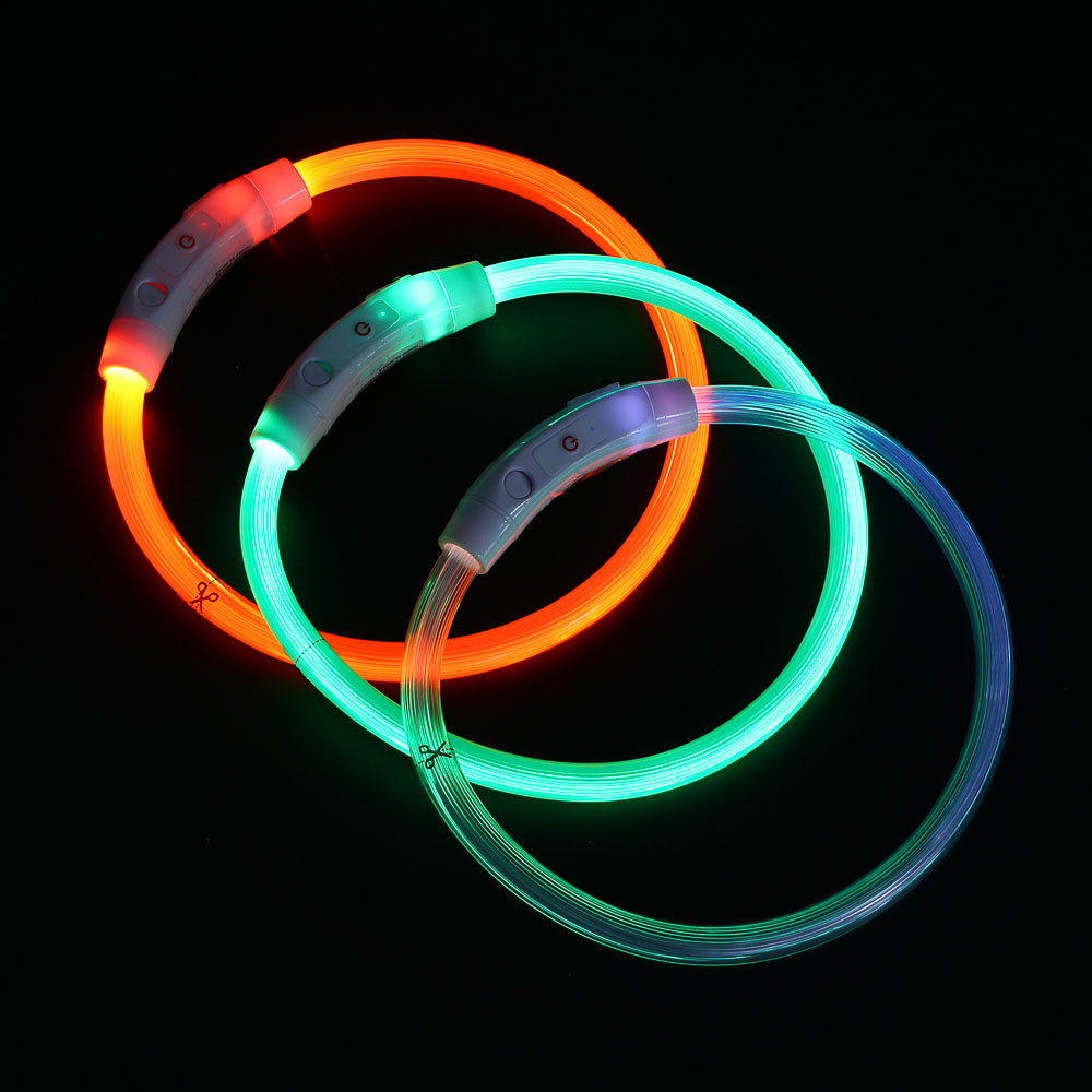 VETTA Ошейник светящийся с USB зарядкой, поливинилхлорид, ABS пластик, 52,5 см - #1