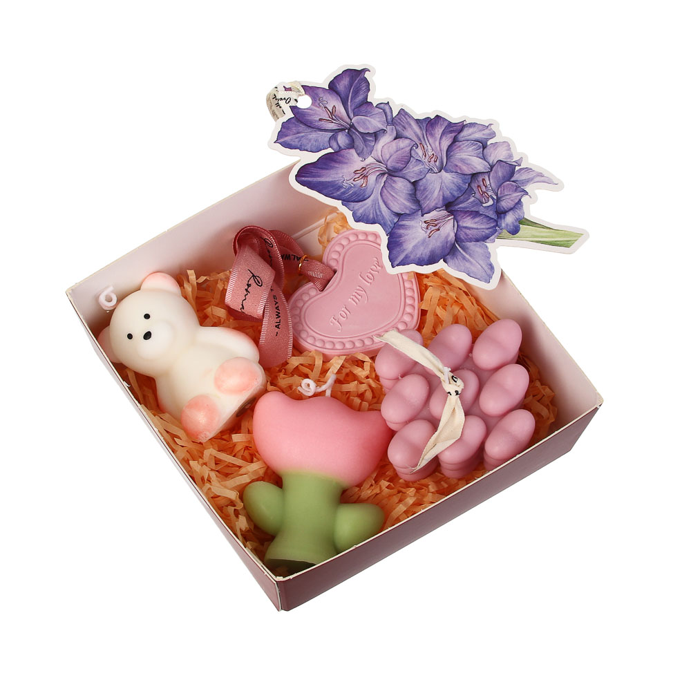 Набор свечей в подарочной упаковке 15х15х6 см, 5 предметов, парафин, воск, 2 вида - #10