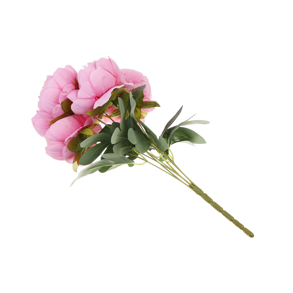 LADECOR Цветок искусственный, пион, букет 7 цветков, 41 см, пластик, ткань, проволока, 5 цветов - #4