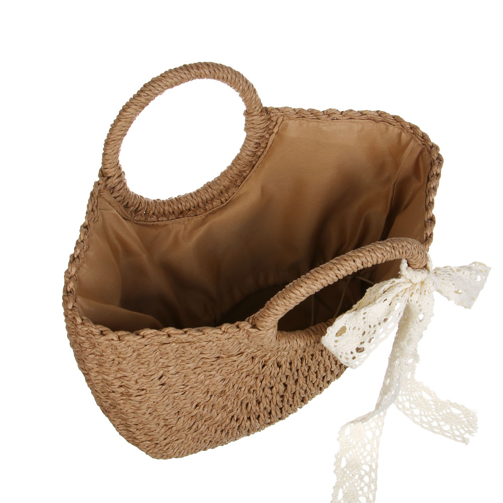 Сумка пляжная плетенная тм ЮL, 40x42см, папирус - #7