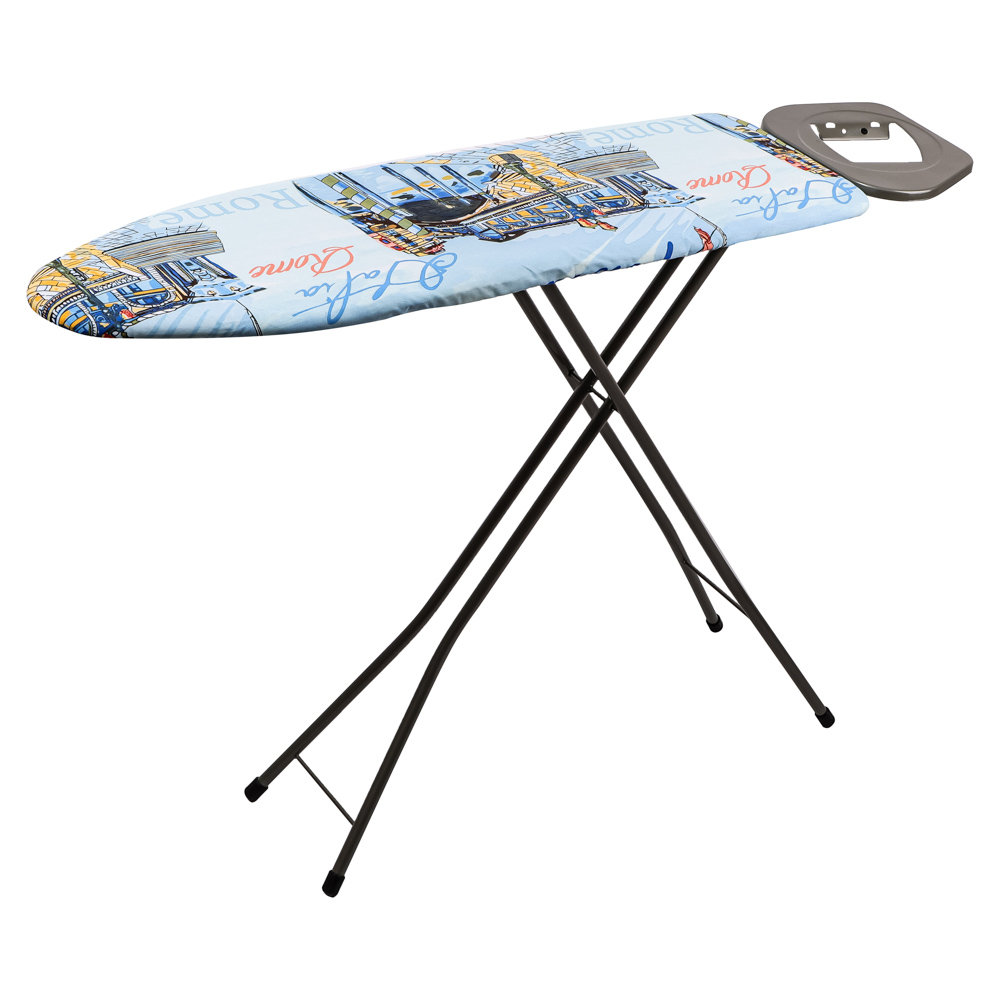 Доска гладильная, металл.сетка, 110x33см, регулир. высота до 95см, подставка под утюг, X-нога - #1