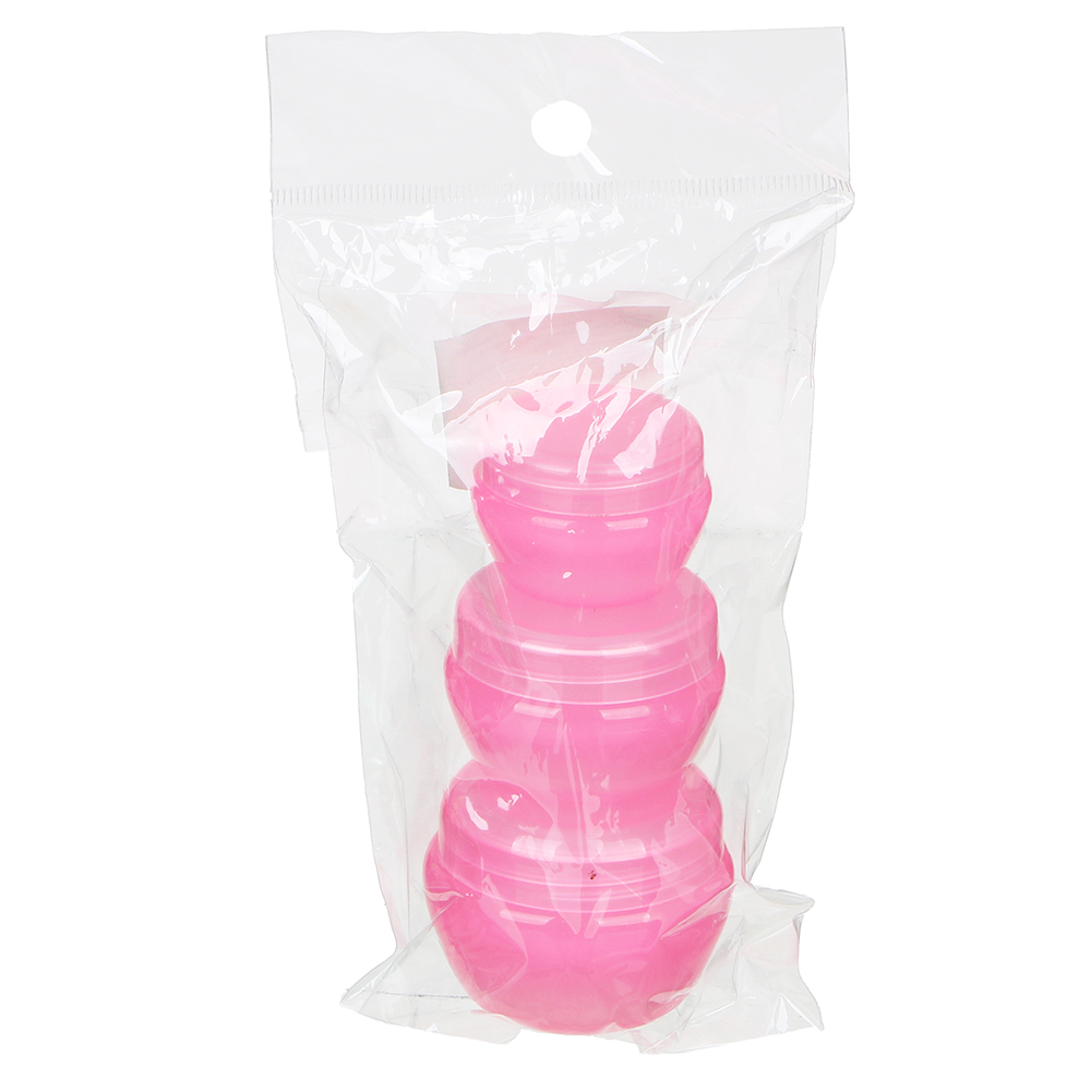 Набор косметических баночек, 3шт(10г,20г,30г), пластик, 2-3 цвета - #4