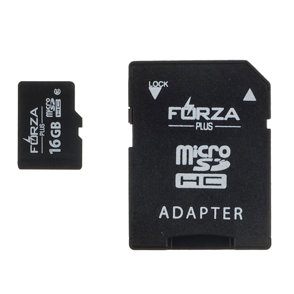 FORZA Карта с адаптером, Micro SD, 16Гб, 10класс - #1