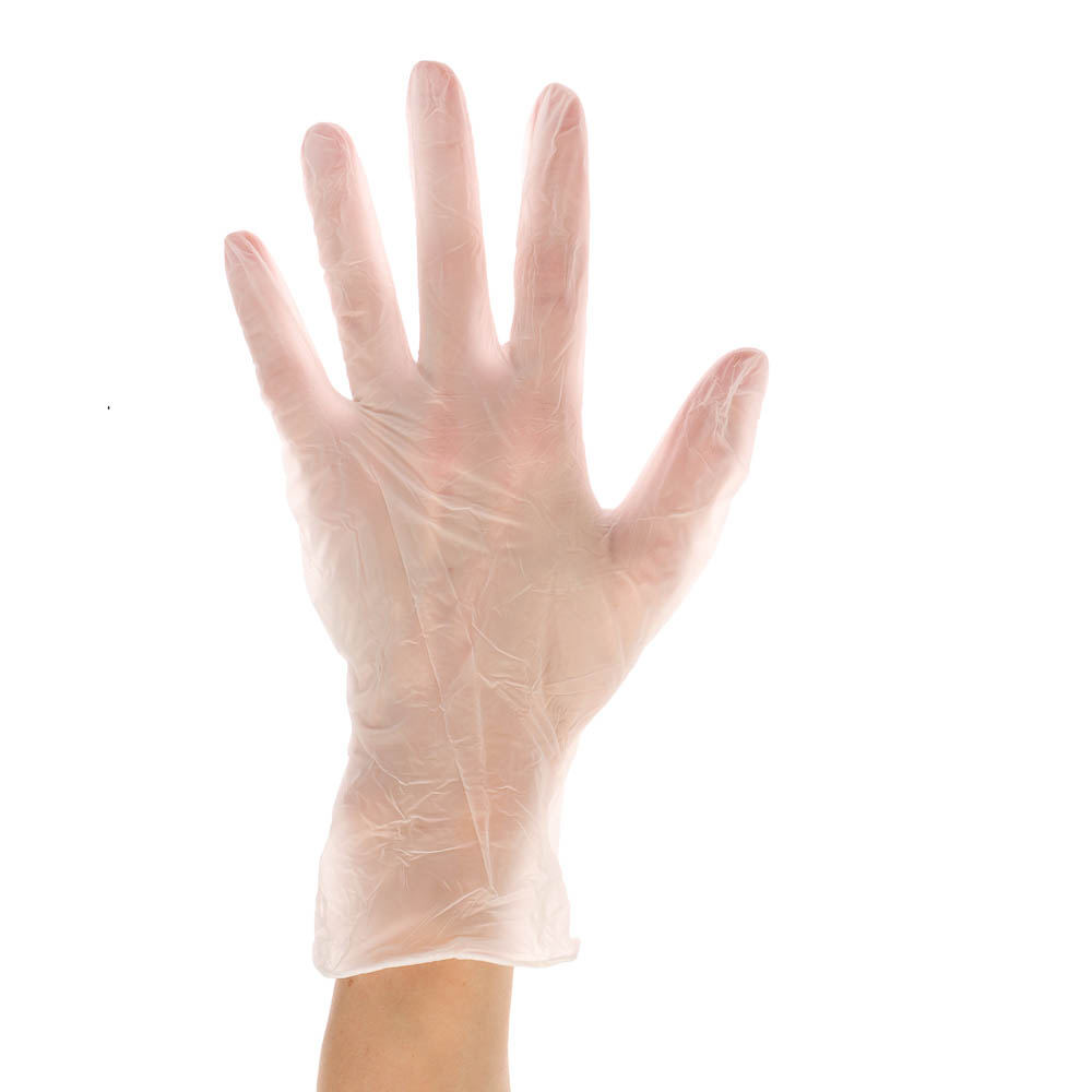 Перчатки универсальные ViniMax виниловые неопудренные гладкие белые 100шт (50пар) р.M - #7