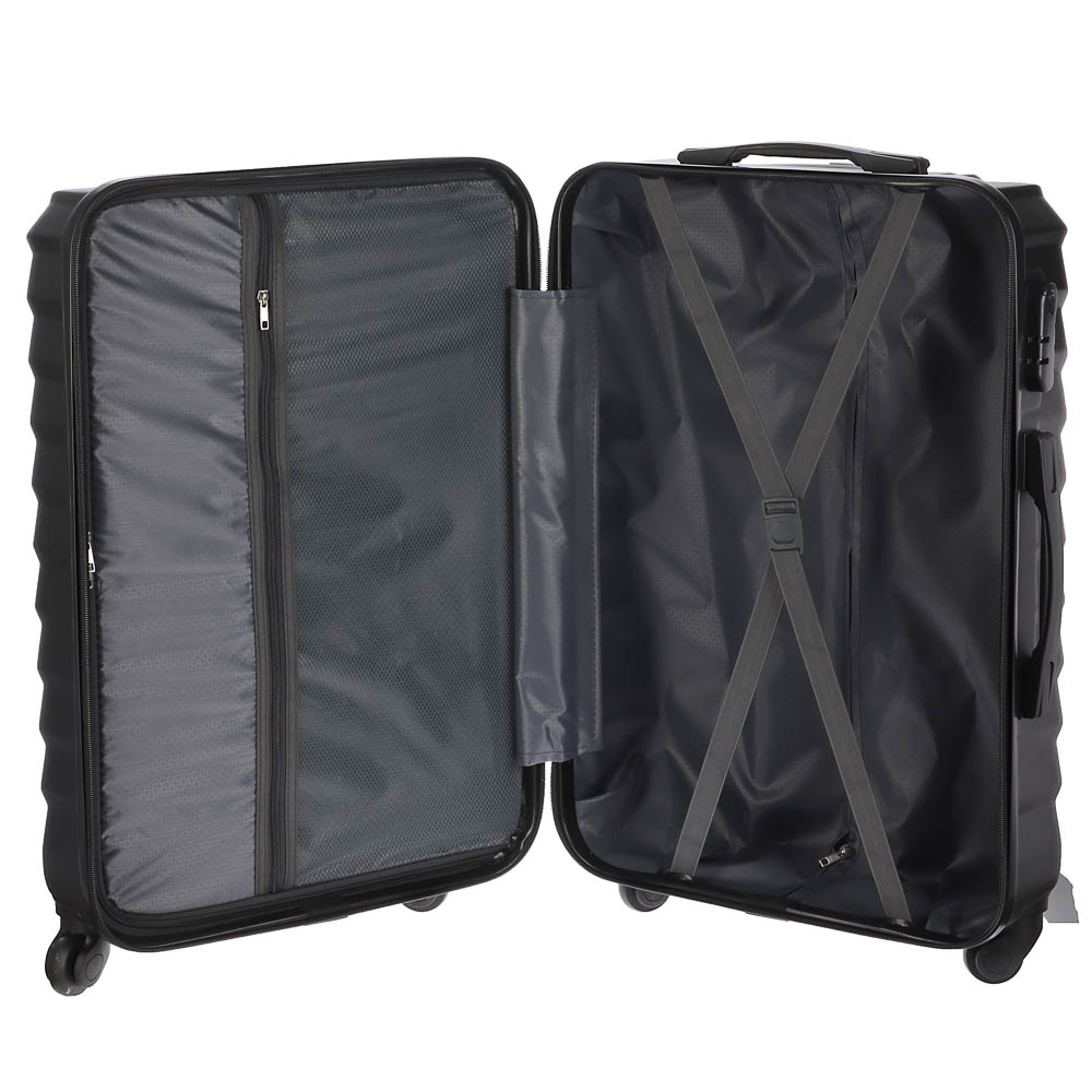 Комплект из 2 чемоданов S+М, ABS пластик, 67х43х26 см, черный - #4