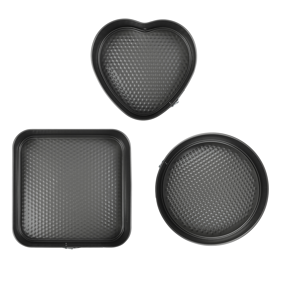 VETTA Набор форм разъемных для выпечки 3шт, с а/п покрытием, угл.сталь (квадратная, круглая, сердце) - #9