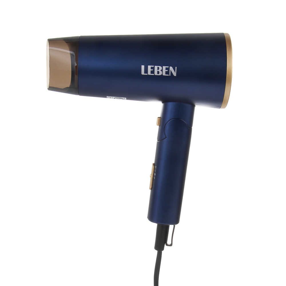 LEBEN Фен для волос, 2000 Вт, 2 скорости, 2 темп.реж., темно-синий, матовое покрытие, концентратор - #1