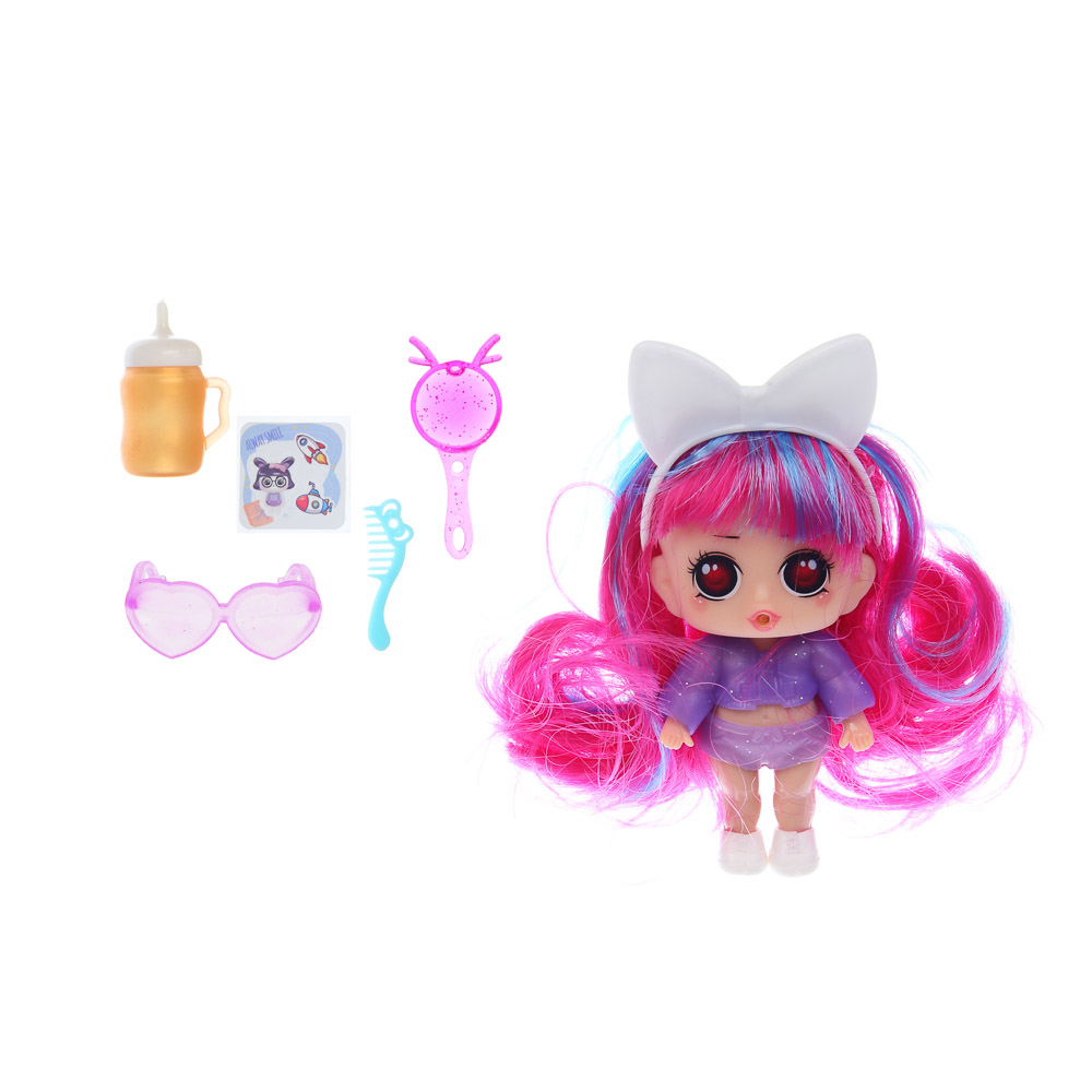 ИГРОЛЕНД Кукла-сюрприз в шаре-подставке, 7 пр., ПВХ, РР, 9,5х9,5х9,5см, 6 дизайнов - #7