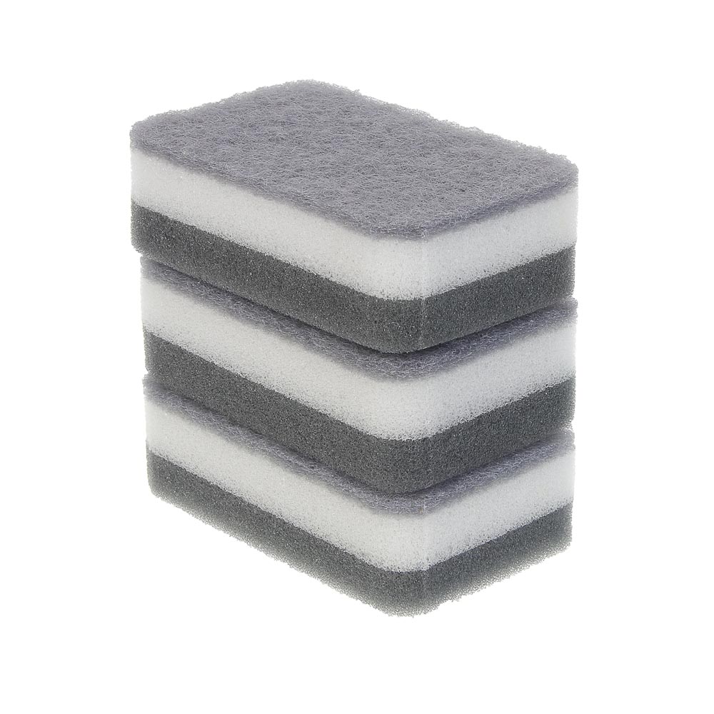 Набор губок 3 шт., тм VETTA, трехслойные, 10,5х6,5х3,3 см, поролон, полиуретан - #1
