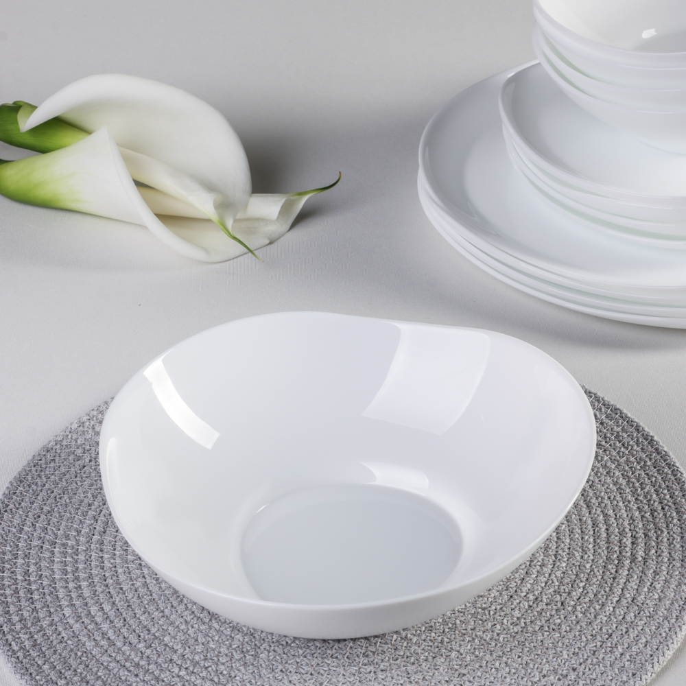 MILLIMI Набор столовой посуды 13 пр., треугольный, опаловое стекло - #14