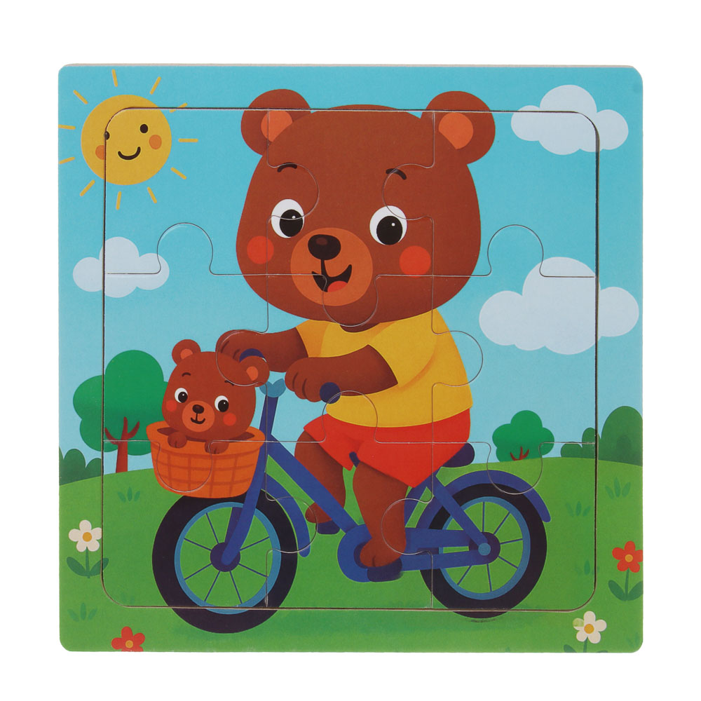 ИГРОЛЕНД Пазл деревянный для малышей, дерево, 15х15см, 6-10 дизайнов - #1