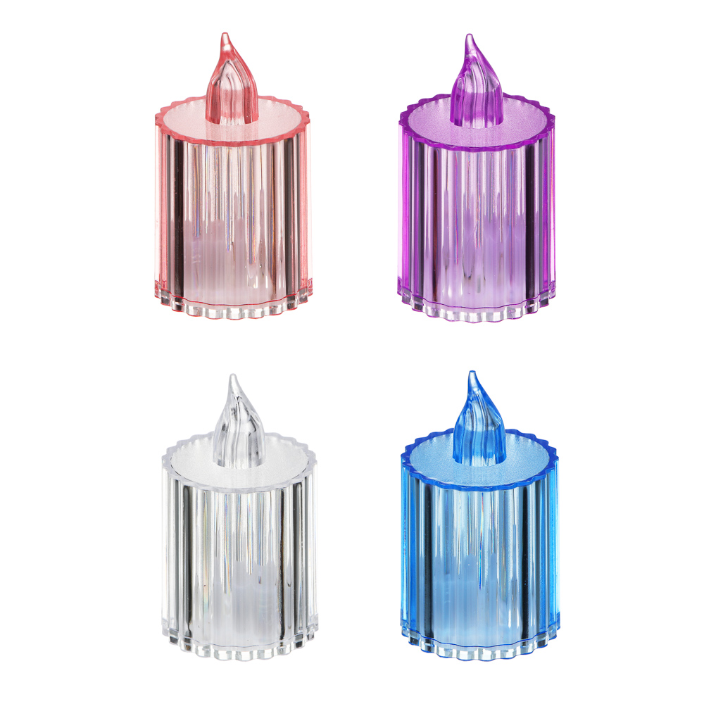 Светильник декор. в виде свечи с LED-подсветкой, 1 режим, полистирол, 3,6х6,5 см, 3хAG10,4цв.,арт.1 - #1
