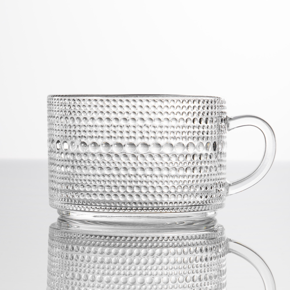 MILLIMI Кружка с рельефным узором, 380мл, стекло - #10