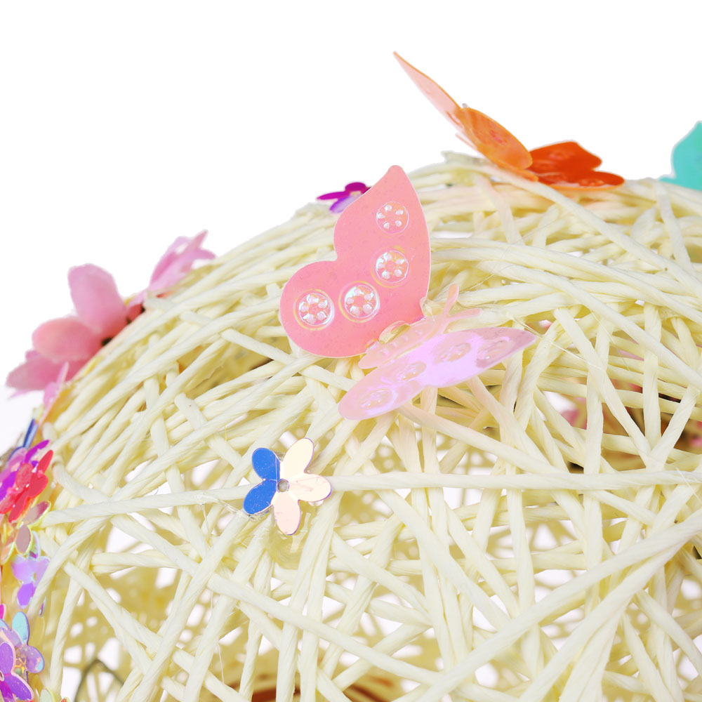 Светильник плетеный с бабочками, 16x20см, USB, пластик - #4