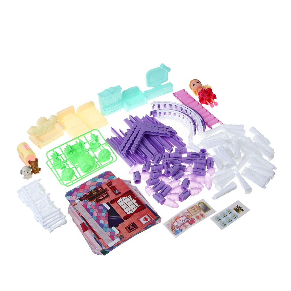 ИГРОЛЕНД Дом для куклы с акс., питомцами и куклой, 113 пред., ABS, PP, полиэстер, 30х8х23 см - #3