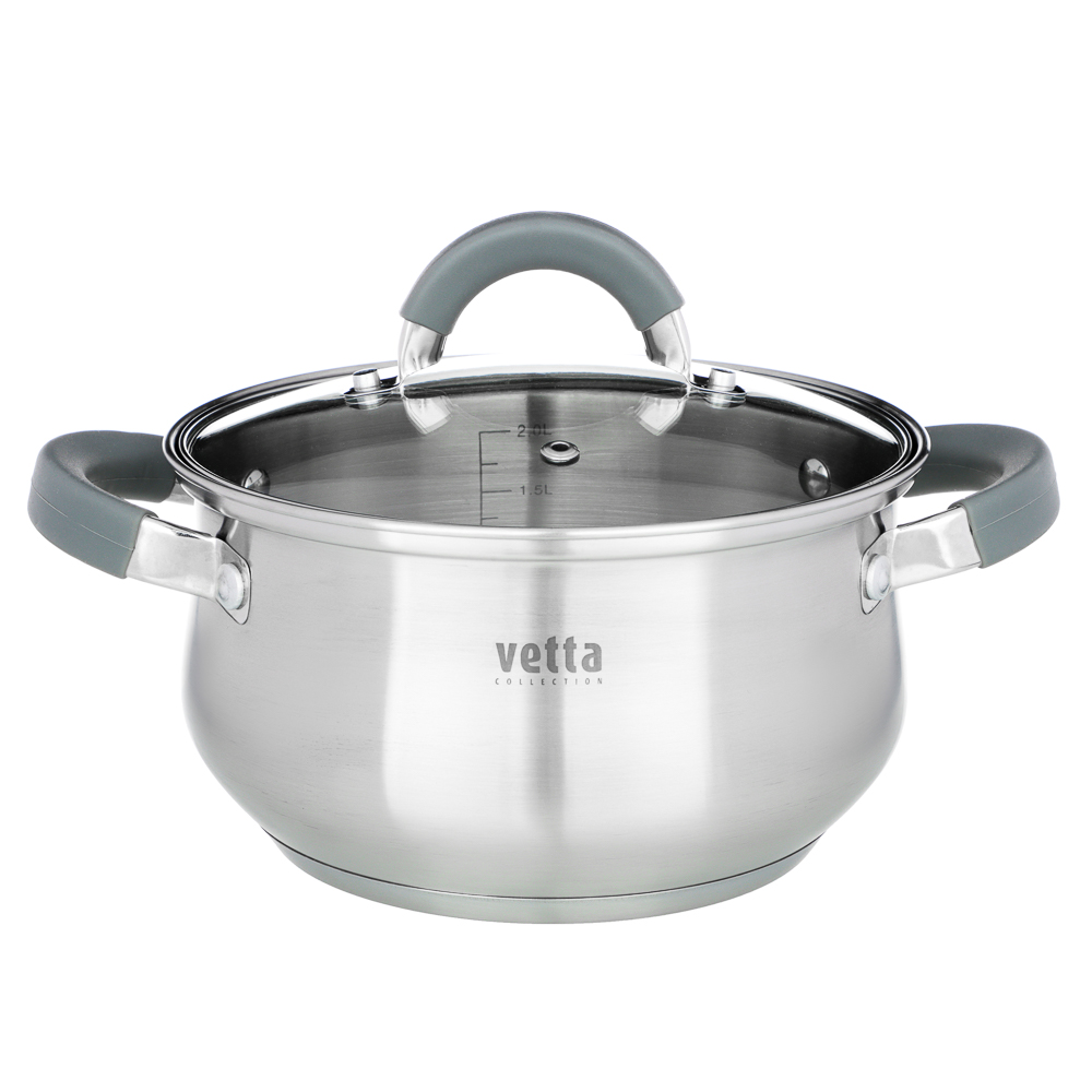 VETTA Вена Кастрюля 18х10,5см. 2,6л. со стекл. крышкой, индукция - #1