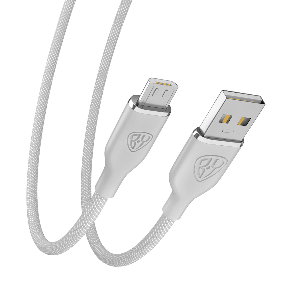 BY Кабель для зарядки Elite Micro USB, 3А, 1м, Быстрая зарядка QC3.0, 100см, серый - #5