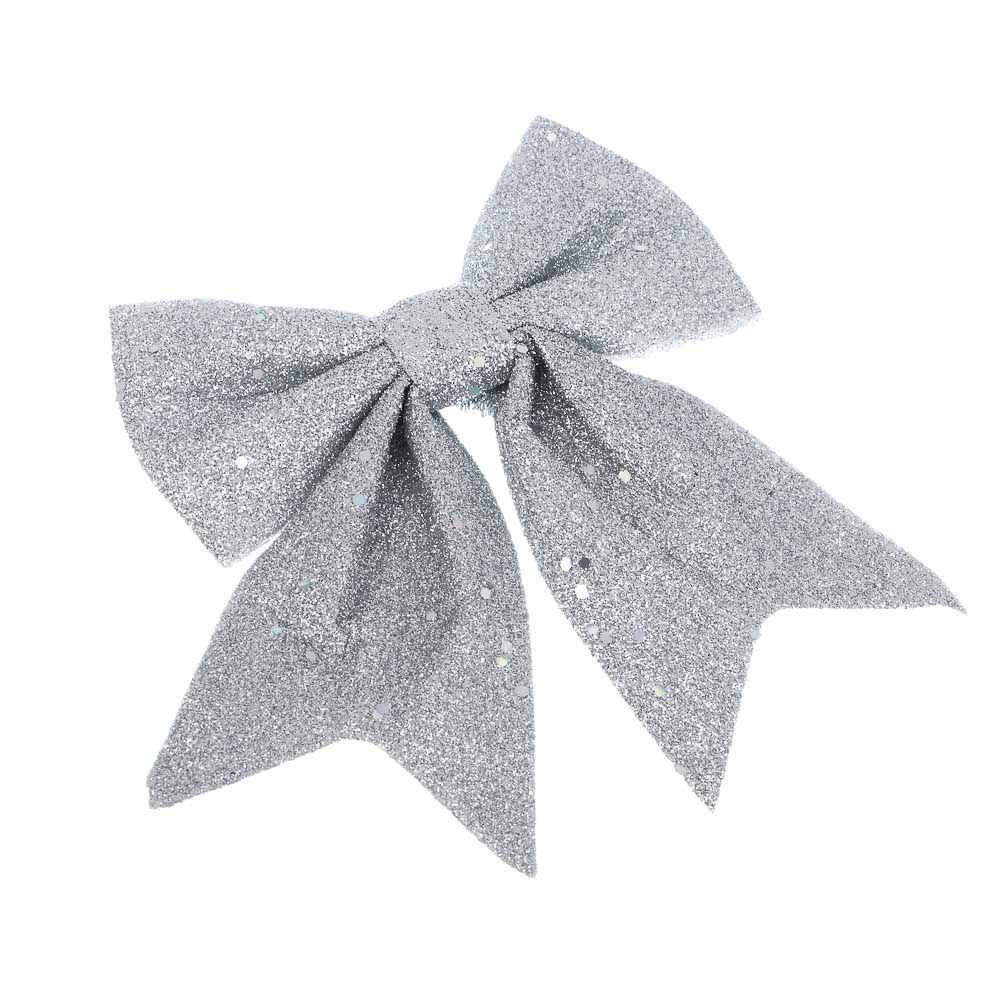 СНОУ БУМ Набор бантов 11,5х13 см, 2 шт, полиэстер, серебро - #4