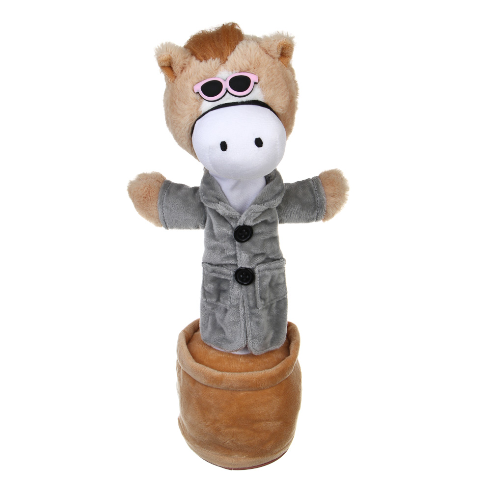 ИГРОЛЕНД Игрушка музыкальная повторюшка "Конь в пальто", звук, пласт., полиэстер, 3хАА, 32см - #1