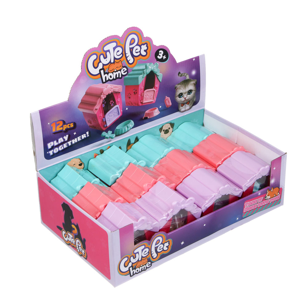 ИГРОЛЕНД Питомец в будке, щенок/медвежонок с акс., 4 пр., PVC, ABS, 6,4х5х7см, 6 видов - #3