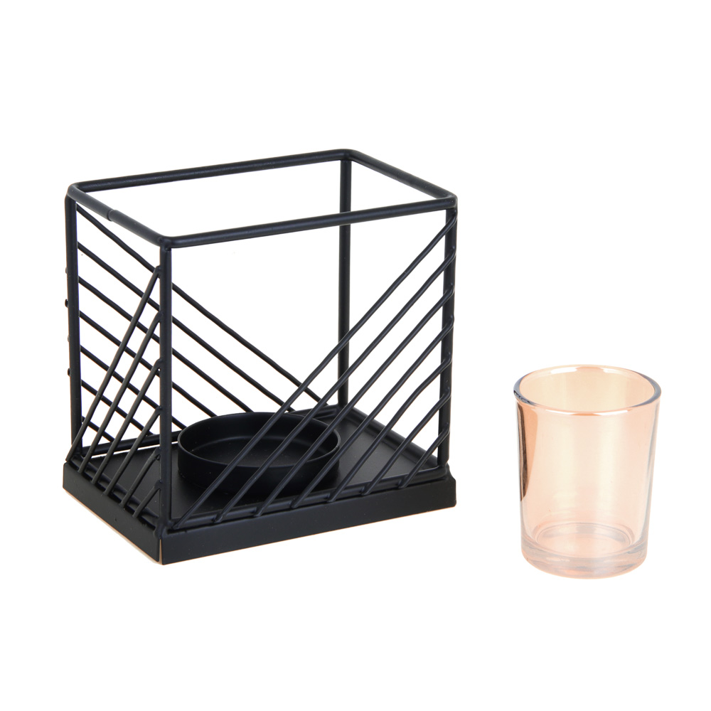 Подсвечник металлический со стеклянной чашей, 12х8х12 см - #6