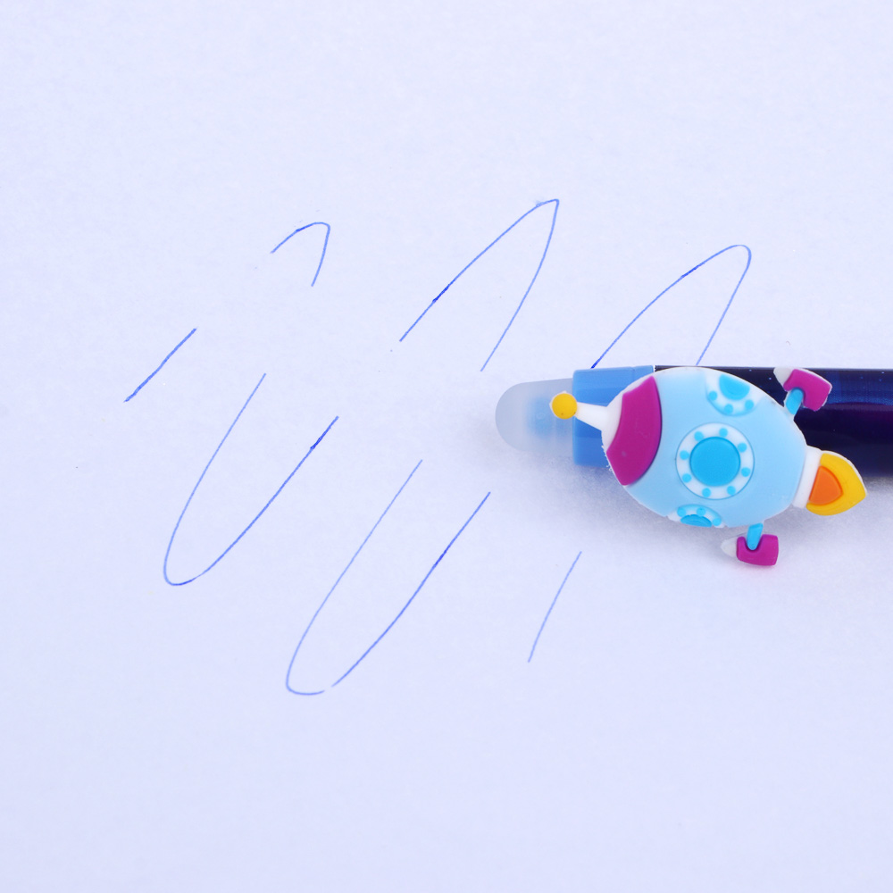 Авторучка гелевая "пиши-стирай" синяя, с кнопкой-фигуркой "Мальчиковые фигурки", 6 дизайнов - #6