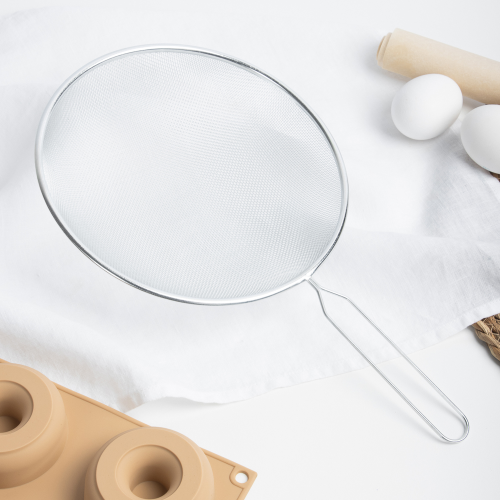 Сито с ободом и ручкой 21см, металл - #6