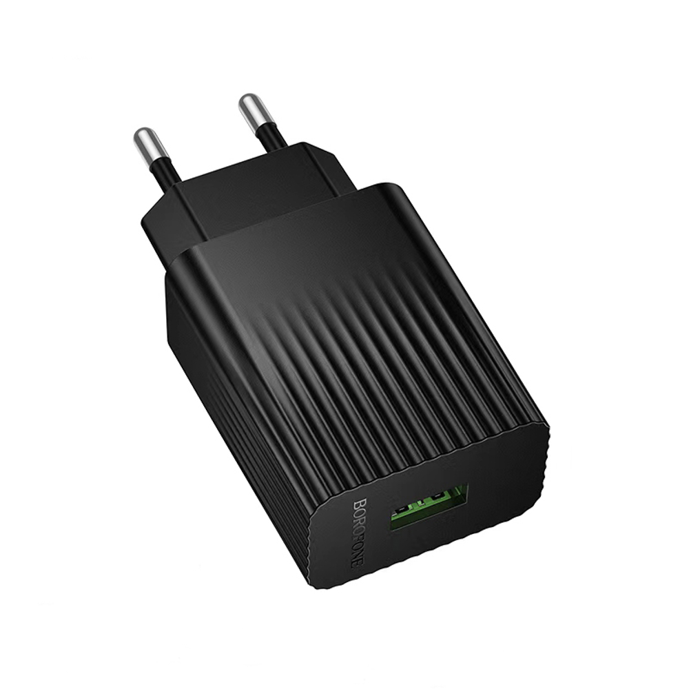 Сетевое зарядное устройство BOROFONE модель BAS72A, USB-A QC 18W, цвет: черный - #2