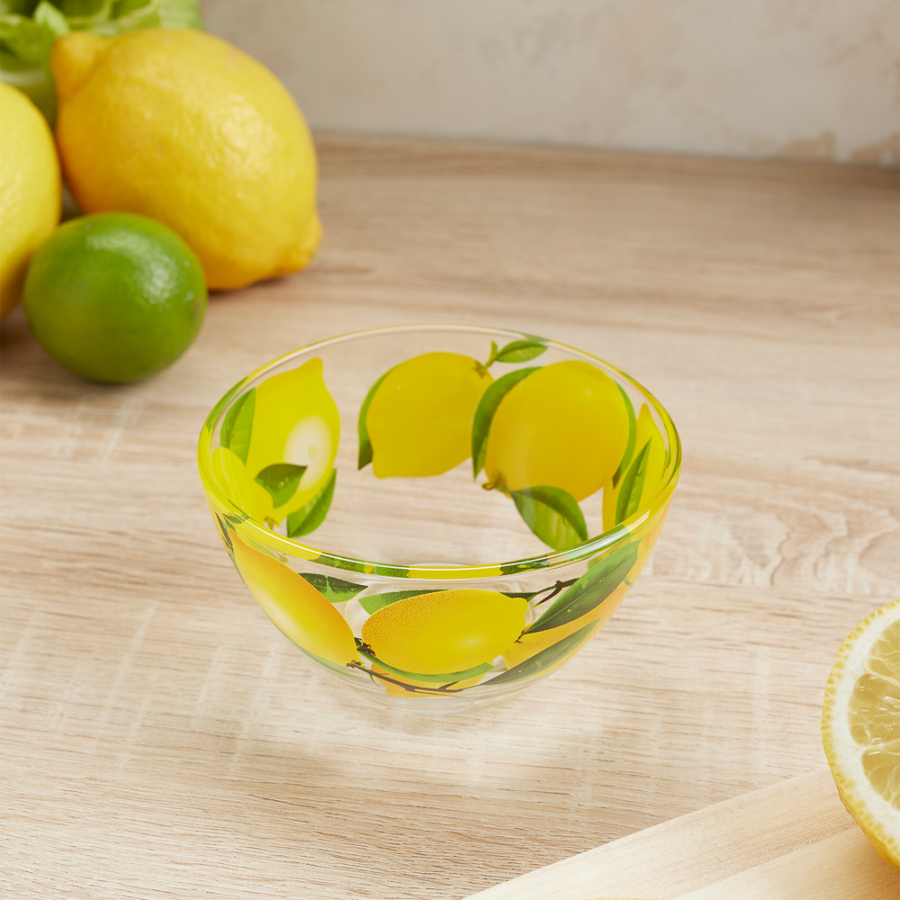 Салатник 0,25л, D-11см, Лимоны, стекло - #4