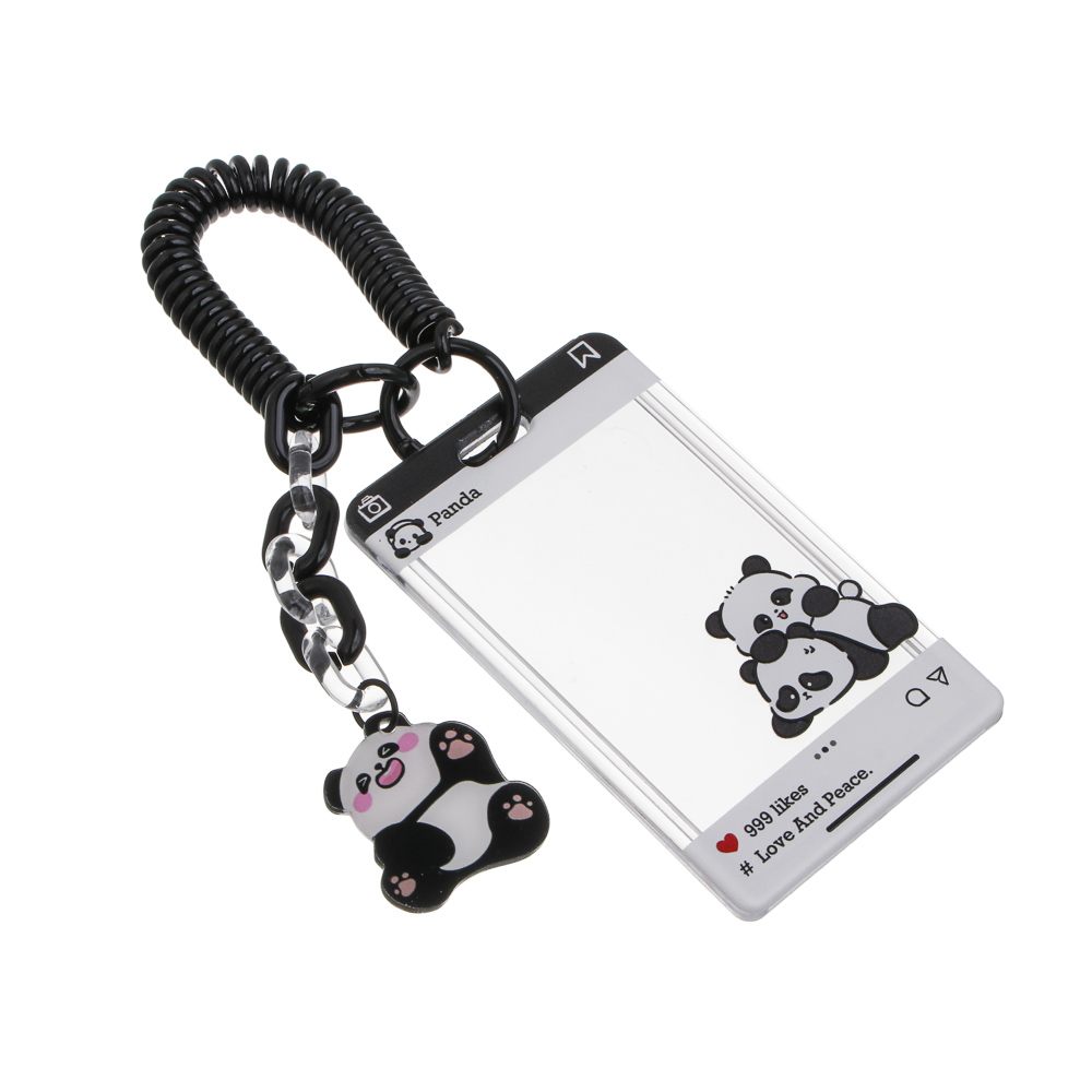 Чехол брелок для пропуска тм ЮL Pan-Da! на пружинке, пластик, металл, 10,5х6,5см, 4 дизайна - #3