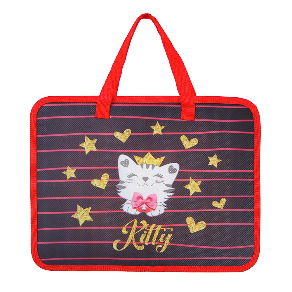 Ройал Китти Папка для тетрадей 33,5x26см, для A4, расширение 8 см, молния сверху, ручки, пластик - #1