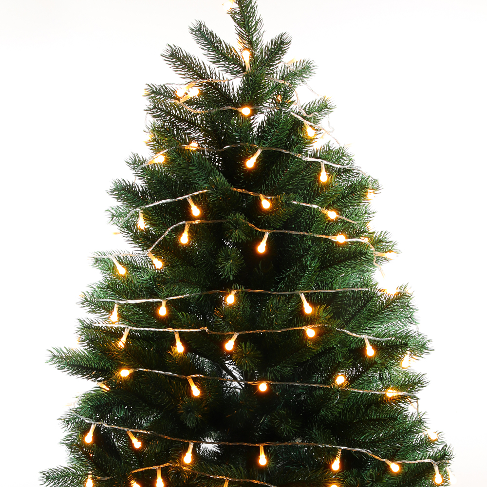 СНОУ БУМ Гирлянда эл. вьюн 10м, 100LED, шампань, 8 режимов, ПВХ прозрачный, 220В - #9