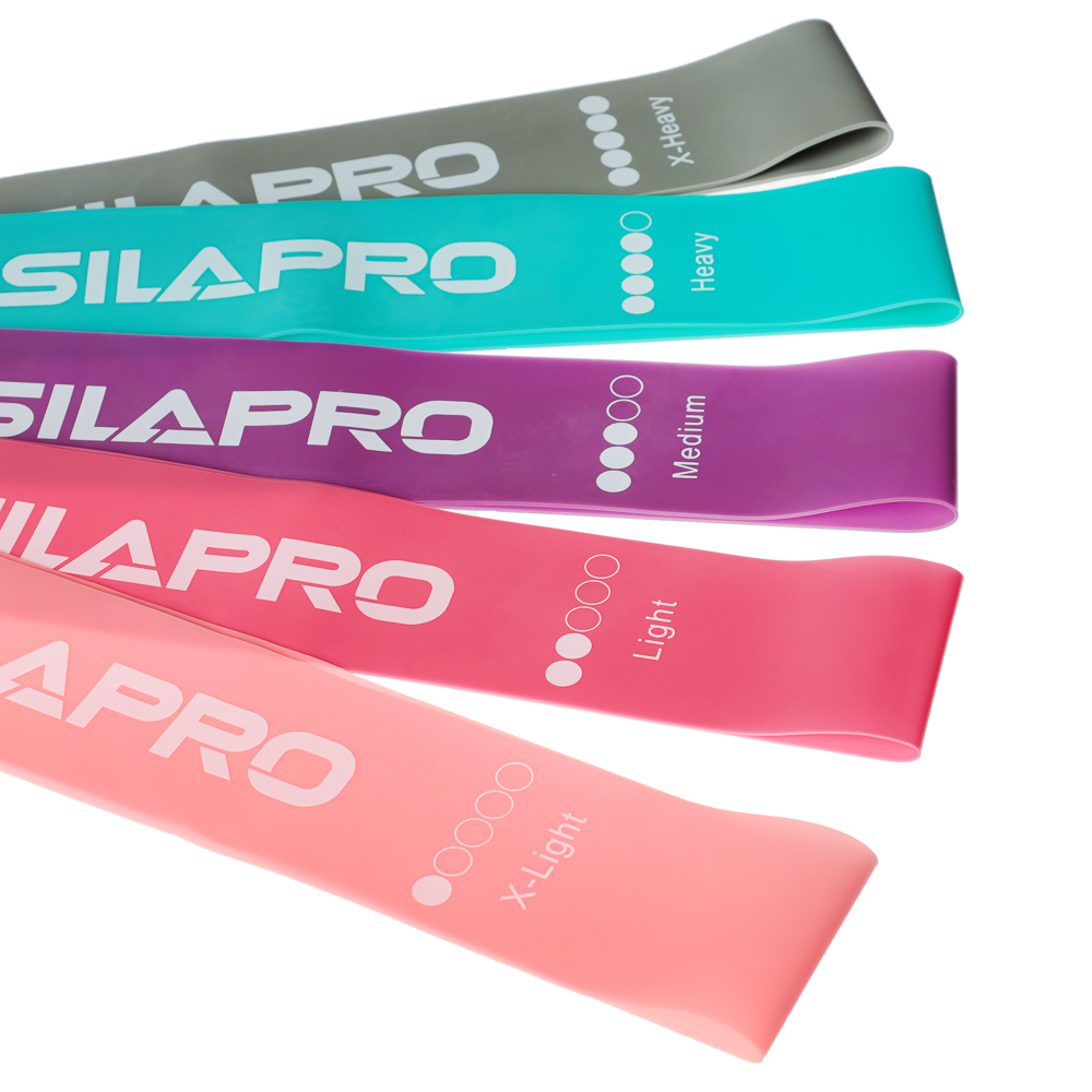 SILAPRO Набор фитнес резинок 5шт (2,5кг, 4,5кг,7кг, 9кг, 14кг), 60х5см, латекс - #3