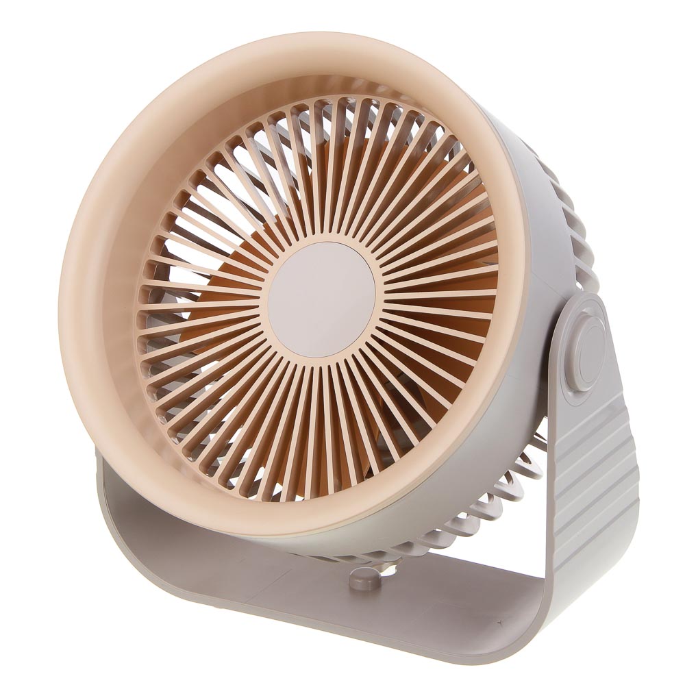 LEBEN Вентилятор настольный аккумуляторный, емкость 3600 мАч, беж. - #4