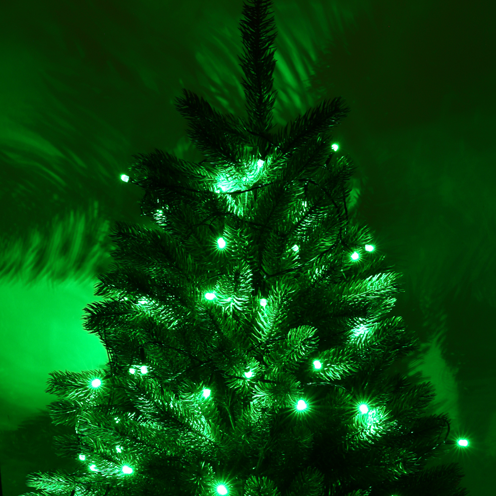 СНОУ БУМ Гирлянда эл. вьюн 10м, 100LED, зеленый, 8 режимов, ПВХ черный, 220В - #13