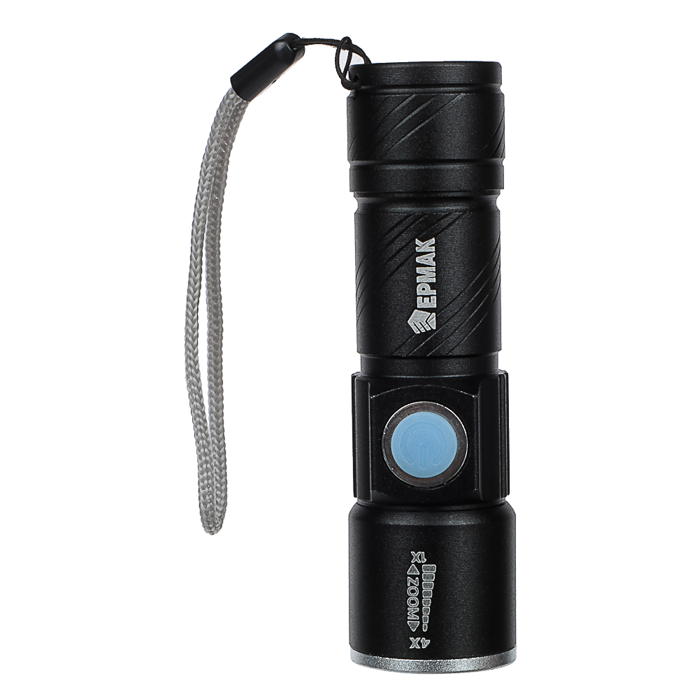 Фонарь ручной тм ЕРМАК,XPE,1200мАч,2,5х2,5х9,5см,3 режима,алюминиевый,с USB штекером,фокусировка - #3