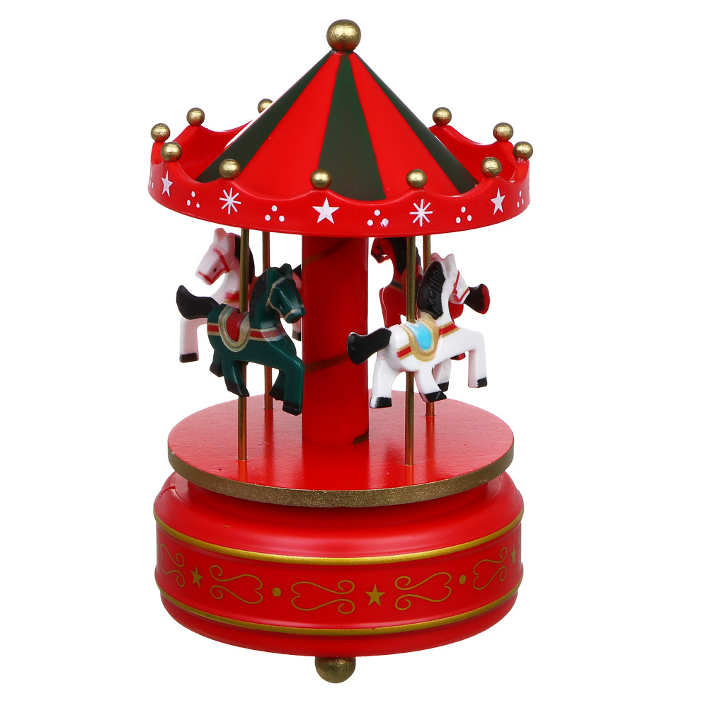 СНОУ БУМ Карусель музыкальная 10x10x17,5 см, дерево, пластик - #2