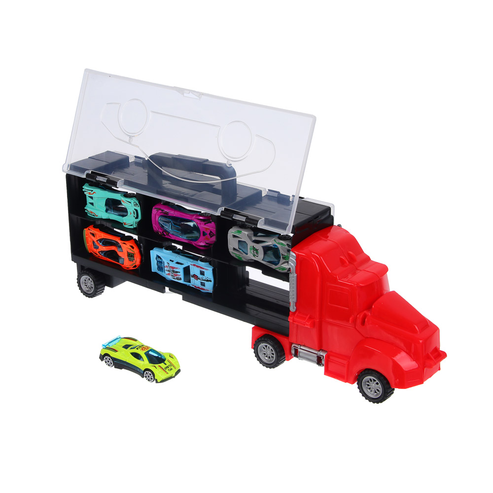 ИГРОЛЕНД Автоперевозчик, с запуском, 6 машинок, PP, 37х14,2х7,3 см, 2 дизайна - #7