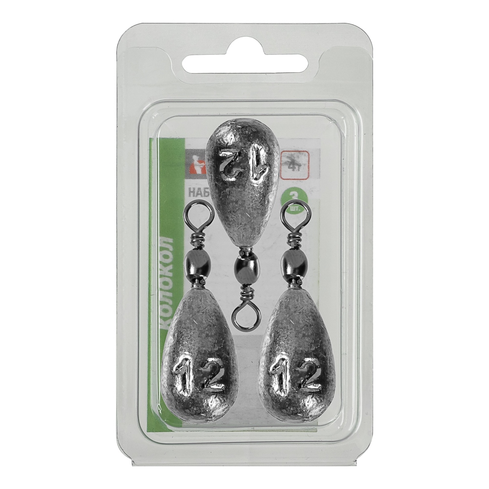 Набор грузов "Колокол" тм AZOR FISHING, 3шт, 4г, 6г, 8г, 10г, 12г, 5 видов - #12
